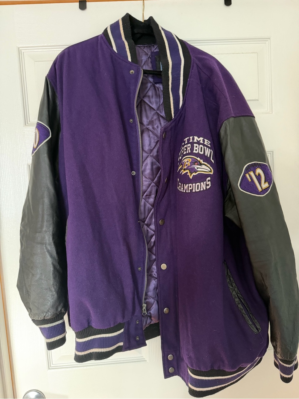 Baltimore Ravens Quilted Varsity Bomber Jacket